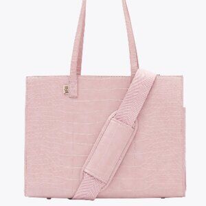 Beis Work Tote in Pink Croc - Large